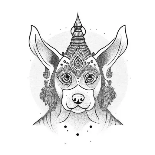 Thai Temple Guardian Dolberman Dog Traditional Style