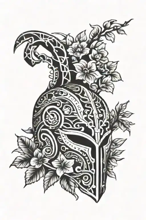 Skyrim Helmet With Flowers And Trees