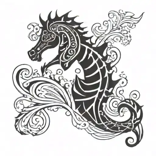 Sea Horse In Water City