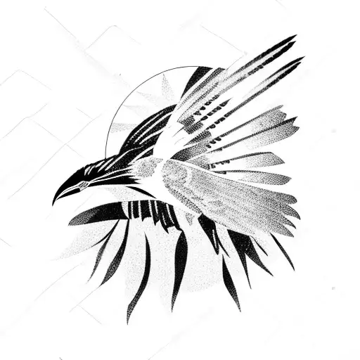 Native American With Raven