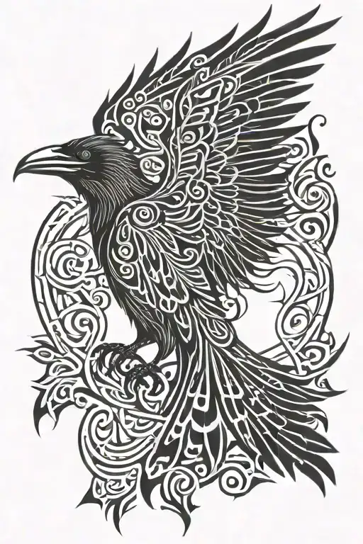 Raven With Outstretched Wings