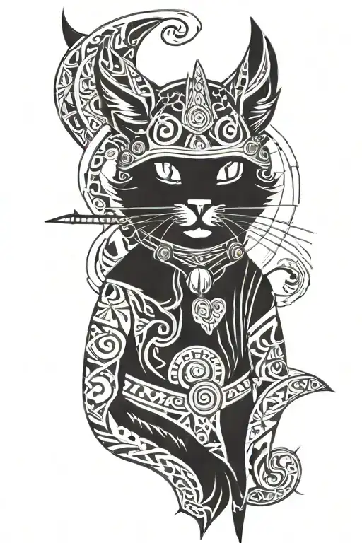 Cat Dressed Up As A Viking Warrior