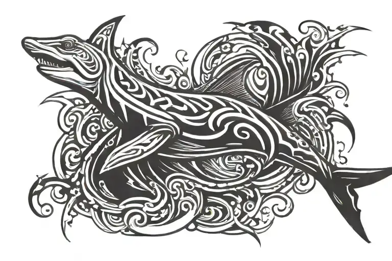 Hammerhead Shark Swimming Upstream