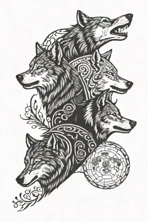 3 Wolf Howling At The Moon Phases