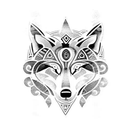 A Maori-inspired Wolf Design With African Motifs