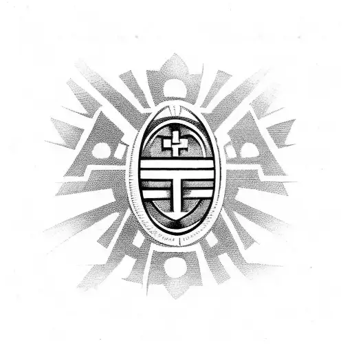 Tribal Filipino Flag With Cross