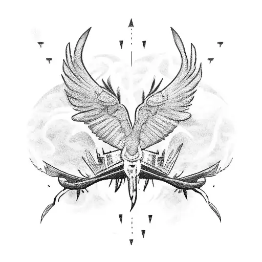 Hawk Flying In A Blue Lightning Storm