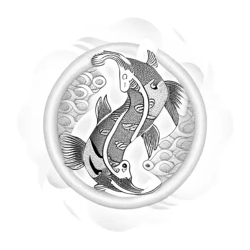 Koi Fish As Yin And Yang Symbol