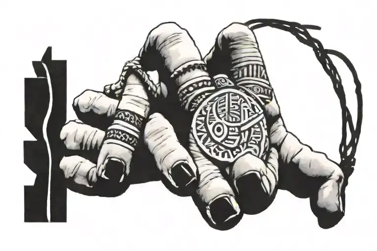 Baby Hand With String Wrapped Around Finger