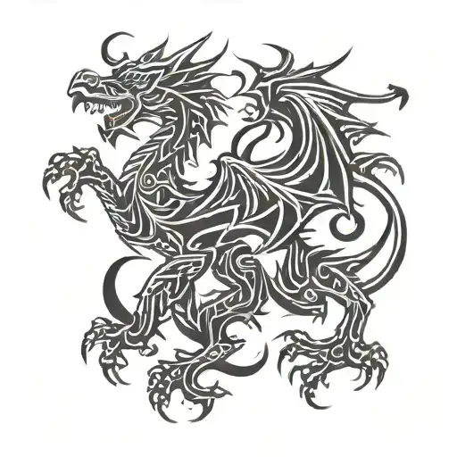 Welsh Dragon Intertwined