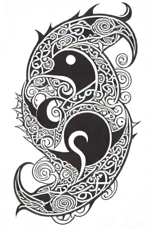 Sun Inside Fish Hook Intertwined