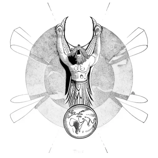 The God Atlas With Wings Coming Out Of His Back Holding The Earth On His Shoulders