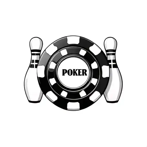 Poker Chip With Bowling Pins In The Background