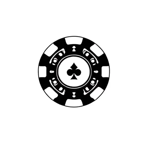 Poker Chip With Bowling Pins In The Background