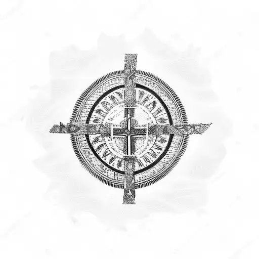 Tribal Filipino Flag With Jesus Cross