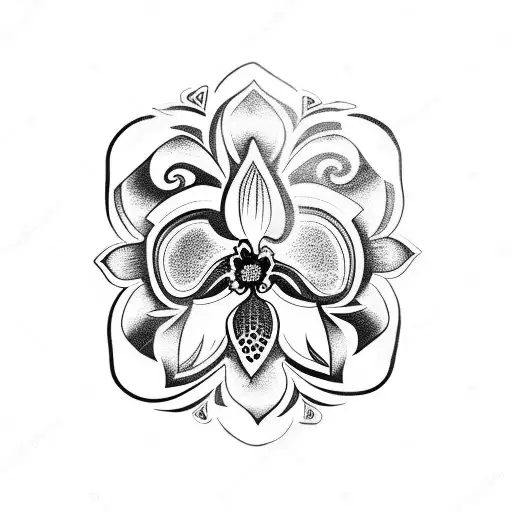 Kalinga Tattoo With Orchid Bloom