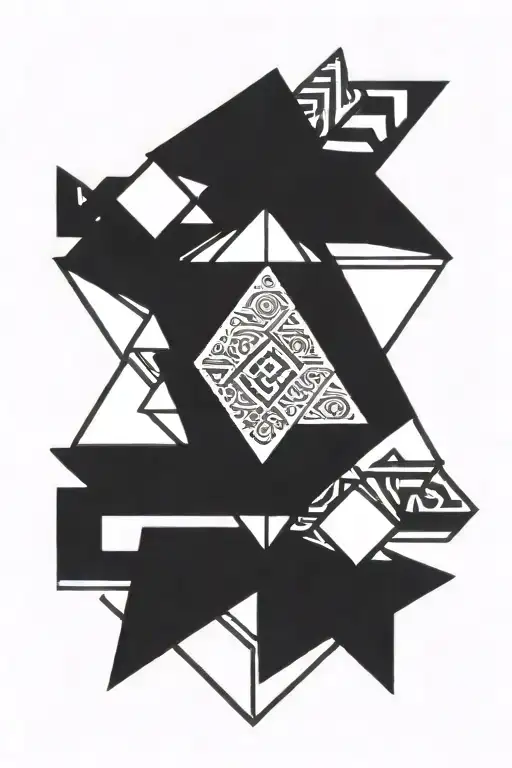 Art Meaningful Tattoo In Rhombus