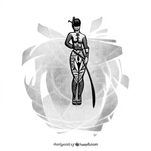 Nude Woman With Katana