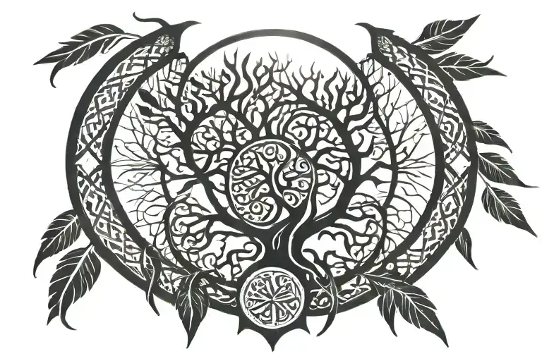 Celtic Tree Of Life Inside Native American Dream Catcher