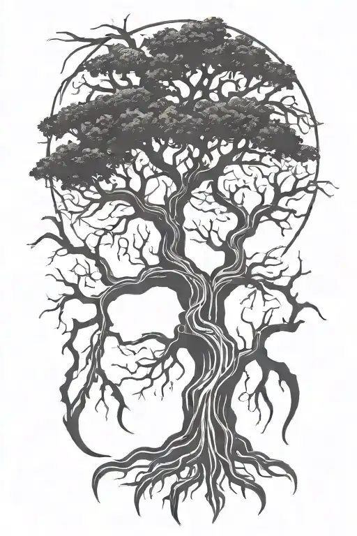 Tree Struck By Lightning Bolts