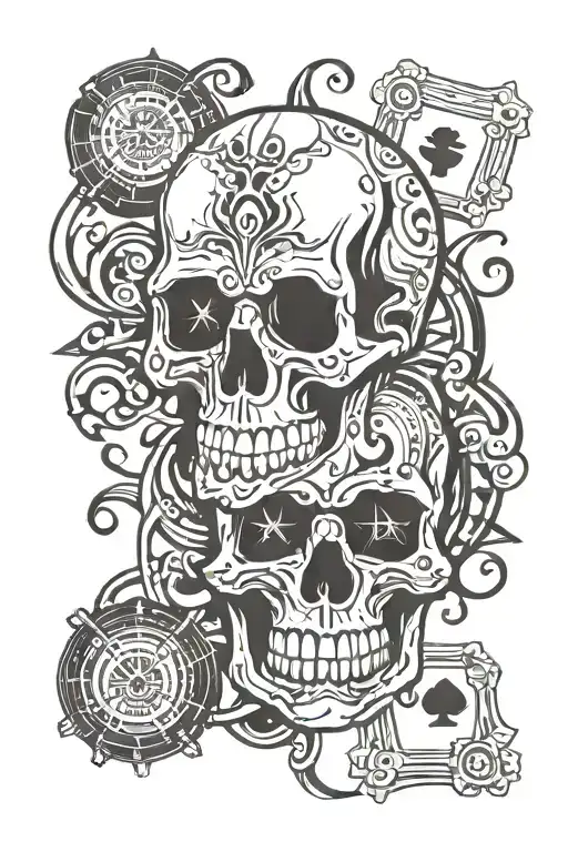 Skull And Gambling Themed
