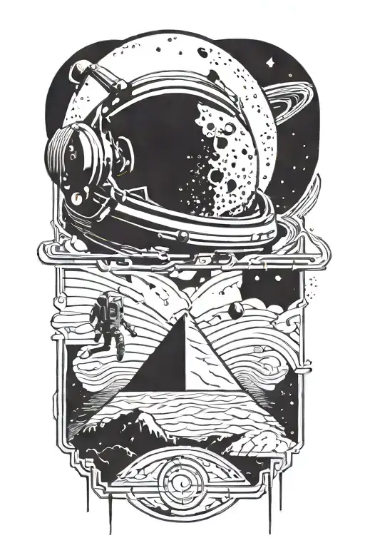 Mix Of Astronout Helmet And Dark Side Of The Moon Album Cover