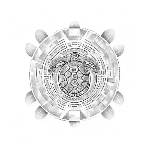 Turtle With Symbols On The Shell