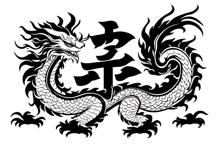 Korean Dragon With Traditional Good