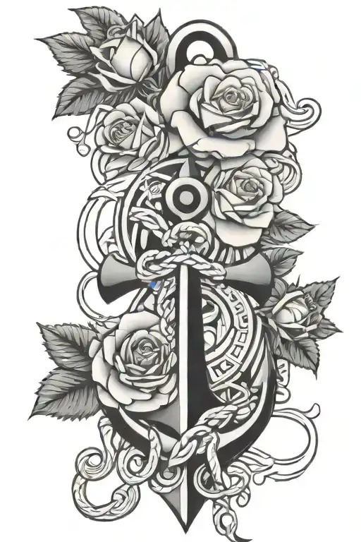 Roses And Ship Anchor