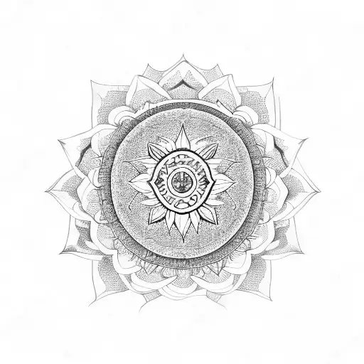 Constellation With Lotus Flower And Chakras