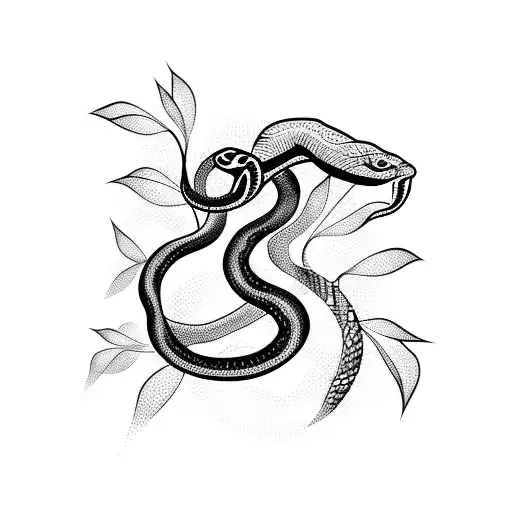 Snake With Leaves