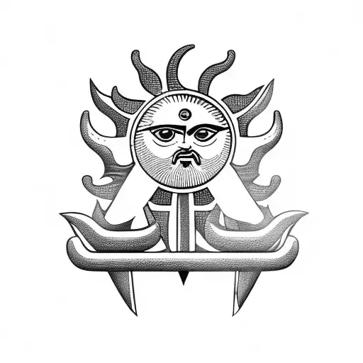 Ancient Spear Knot Stone Sun