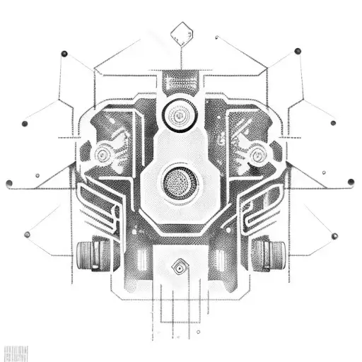 Cyberpunk Robotic Schematic Lines