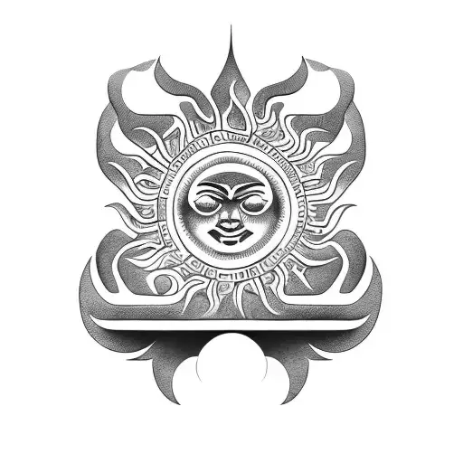 Ancient Stone Sun Sky