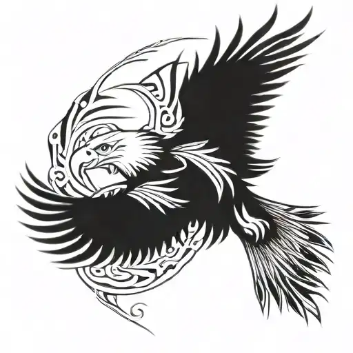 Eagle Tattoo Black White