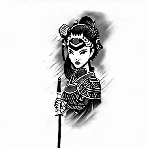 A Samurai Woman With A Sword