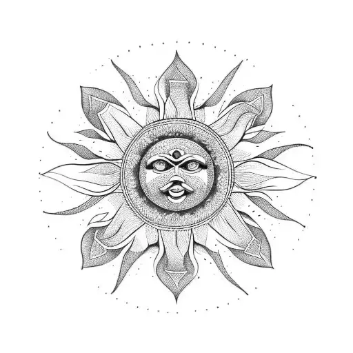 Minimalistic Mandala Sun