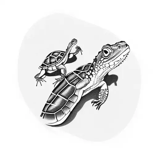 Arm Bracelet With One Lizard And One Turtle