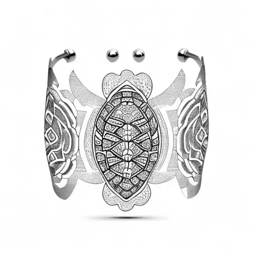 Tribal Bracelet With Turtle