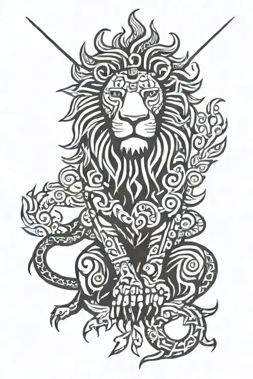 Filipino Sun Lion With 4 Hands Holding