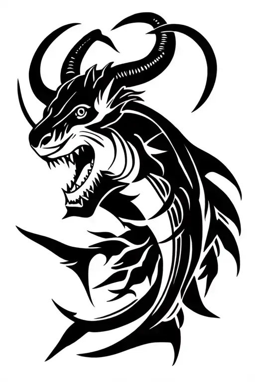 Capricorn With Virgo And Shark