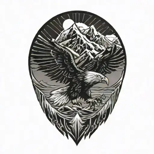 Eagle And Mountain Range