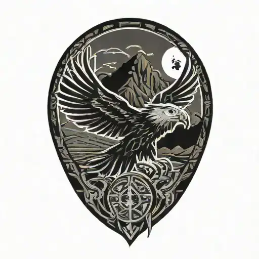 Philippines And Eagle And Mountain Range