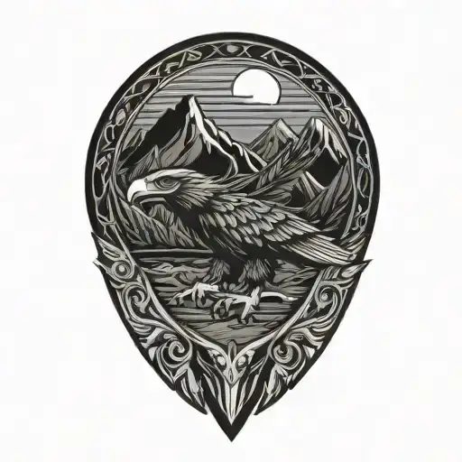 Phillippines And Eagle And Mountain Range