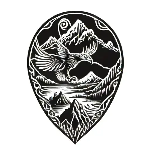 Phillipines And Eagle And Mountain Scene