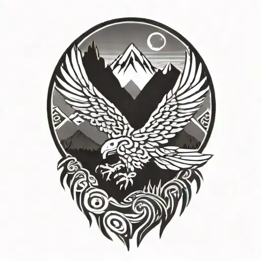 Phillipines And Eagle And Mountain Scene