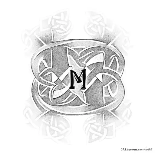 Initials Jm And Mj In A Celtic Arm