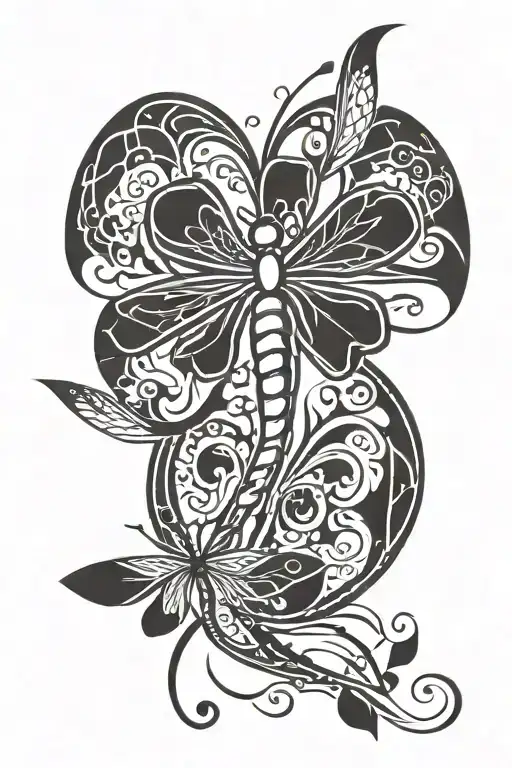 4 Leaf Clover With Dragonfly