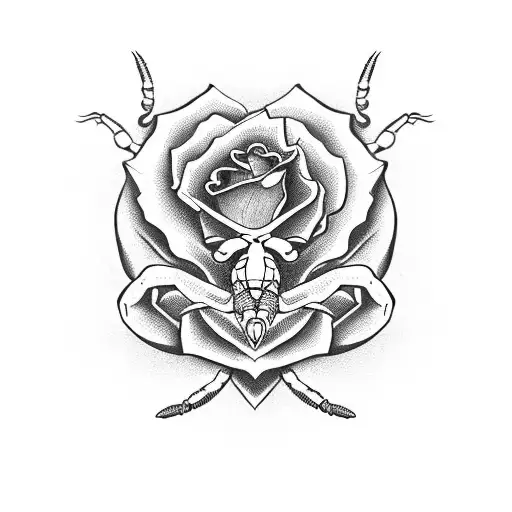A Scorpion With A Rose In Its Claw