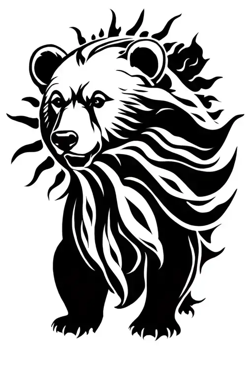 A Buring Bear Under The Sun